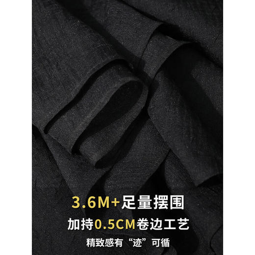 【限时特惠】COCOBELLA赫本风礼服半高领连衣裙小黑裙褶皱肌理大摆长裙FR0008 商品图5