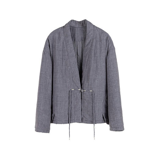 绽放973朵/【IP黄河记忆系列】亚麻色织新中式手工南瓜扣棉服棉衣 商品图3