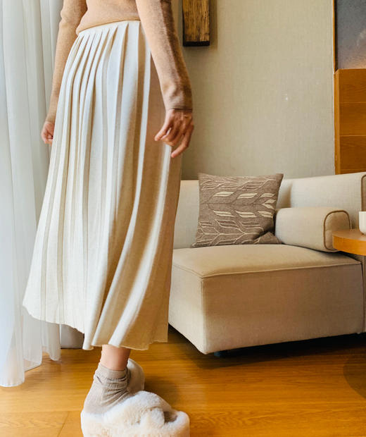 【百图lulu定制】【奶奶针织裙】柔软 细腻 百褶 针织半身裙 商品图9