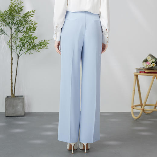 EITIE爱特爱利落通勤显瘦直筒高腰清新浅蓝百搭西装裤24春季新款A2405303 商品图4