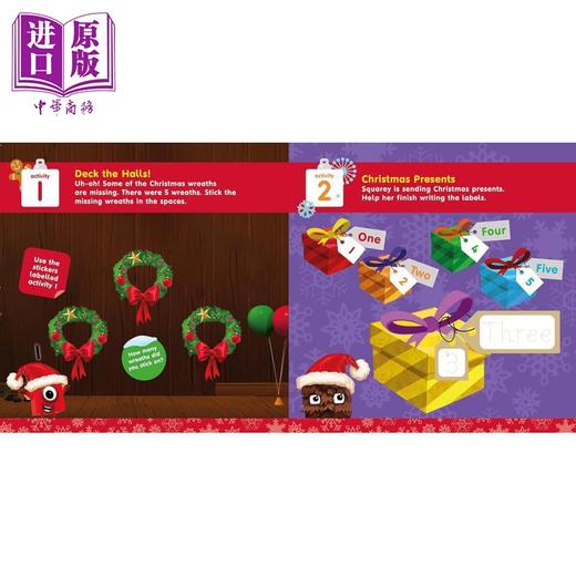 【中商原版】数字积木字母积木圣诞贴纸乐2册活动书 Numberblocks Christmas Sticker Fun Activity Book 英文原版互动游戏书 商品图4