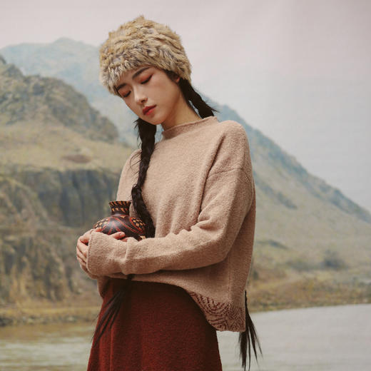 绽放963朵/【IP黄河记忆系列】羊毛卷毛织披肩 商品图2