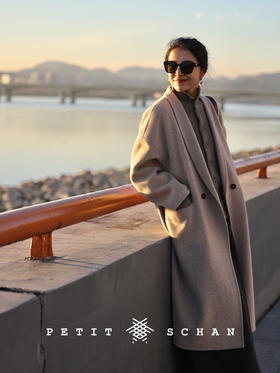 思考者 秋冬保暖羊毛羊绒两粒扣茧型双面呢大衣