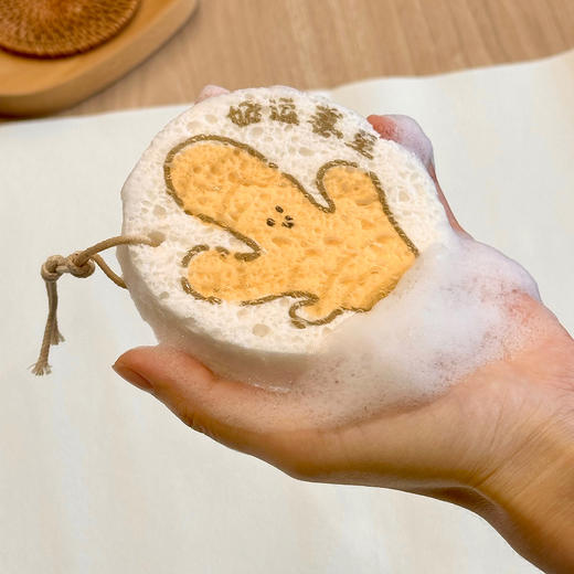 【好运姜至】压缩海绵洗碗巾清洁吸水卡通木浆百洁布 商品图3