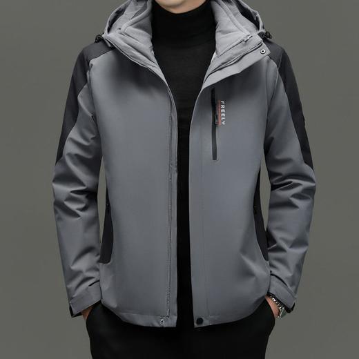 三合一冲锋衣男士秋冬季新款可拆卸内胆潮流百搭防风保暖夹克外套 商品图0