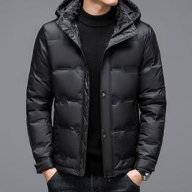 灰鸭绒羽绒服男士秋冬季新款简约百搭面包服潮流休闲时尚保暖外套