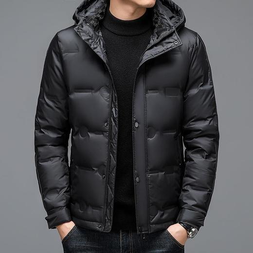 灰鸭绒羽绒服男士秋冬季新款简约百搭面包服潮流休闲时尚保暖外套 商品图0