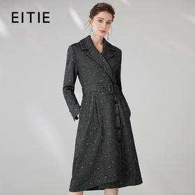 EITIE爱特爱冬季新款时尚洋气复古显瘦收腰系带连衣裙女裙6807525