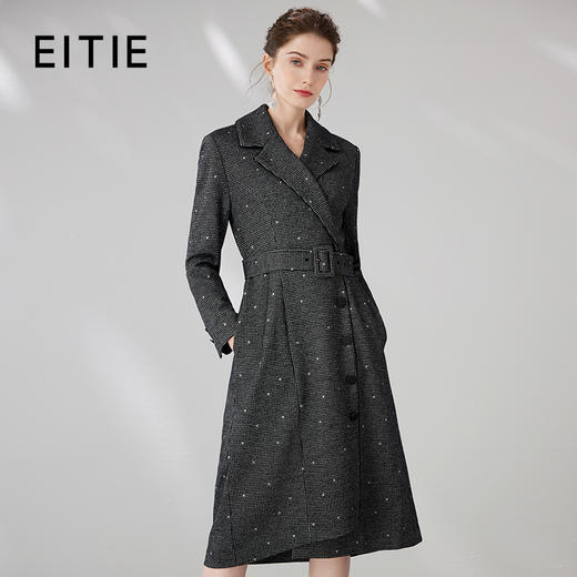 EITIE爱特爱冬季新款时尚洋气复古显瘦收腰系带连衣裙女裙6807525 商品图0