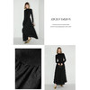 【限时特惠】COCOBELLA赫本风礼服半高领连衣裙小黑裙褶皱肌理大摆长裙FR0008 商品缩略图2