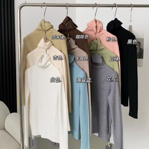 【高领设计！百搭修身显瘦】十色堆堆领羊绒打底衫秋冬保暖纯色高领百搭修身显瘦针织打底衫女，温暖而纯色的设计，让你轻松驾驭各种搭配。 商品图2