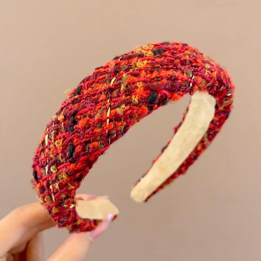 【红色新年发箍❗️带出高颅顶】全新升级包边红色新年发箍女过年，秋冬高颅顶防滑发卡圣诞发捆头饰QQ 商品图9