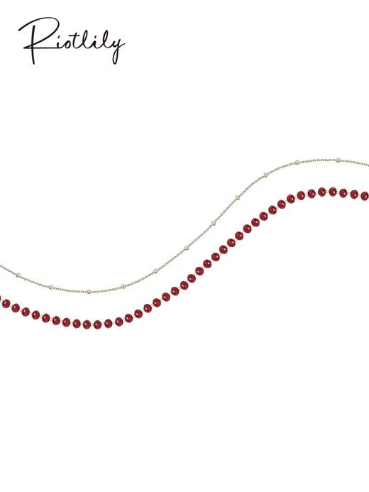1F【Riotlily艾特里里】Riotlily/艾特里里新年系列项链双层叠戴红水晶短链柔美优雅颈链 商品图2