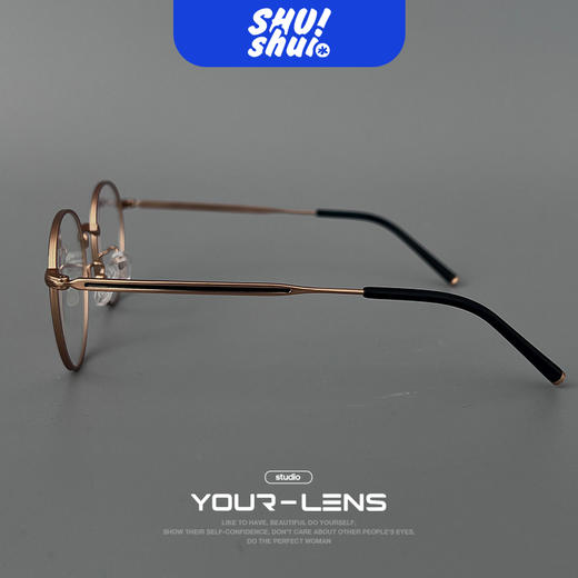 闺中密友!秀智同款韩系园园钛合金眼镜框，黑金配色清纯气质 商品图2