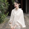 JN秋冬加毛披肩长款复合超柔蕾丝旗袍两件套立领斜襟气质女旗袍 商品缩略图4