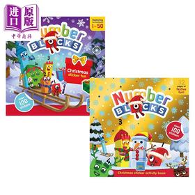 【中商原版】数字积木字母积木圣诞贴纸乐2册活动书 Numberblocks Christmas Sticker Fun Activity Book 英文原版互动游戏书