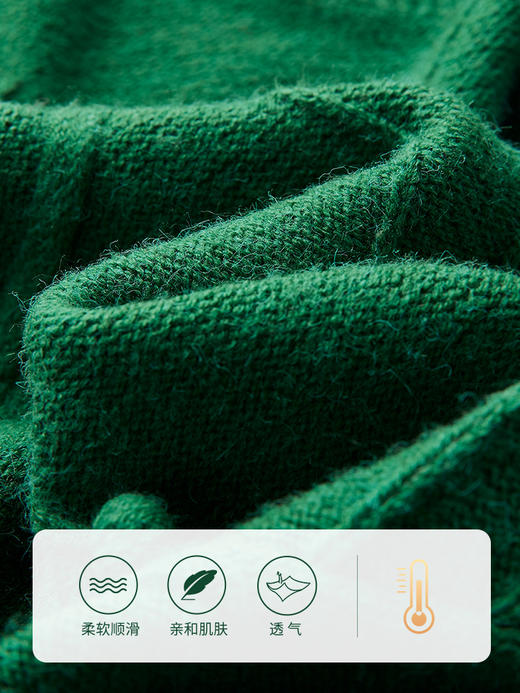 【专属特价】熙世界圣诞绿色毛衣冬季氛围感穿搭宽松慵懒针织衫 商品图3