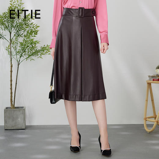下架-EITIE爱特秋冬季新款气质包臀显瘦A版时尚百搭半身裙皮裙半裙6706407 商品图0