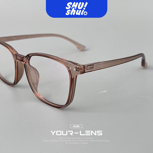 糯糯乌龙！浅茶色素颜眼镜框 网红TR90素颜眼镜 浅发色绝绝子 显白显脸小 商品图3