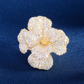 奢华玫瑰花胸针，微镶满锆闪耀花朵胸花欧美重工气质感西装大衣别针AM-SC13445