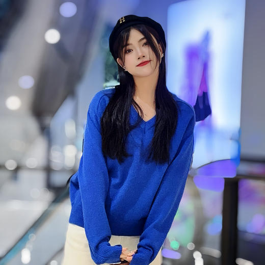 106WSV领基础毛织上衣31016（蓝） 冬季 306064032105 商品图2