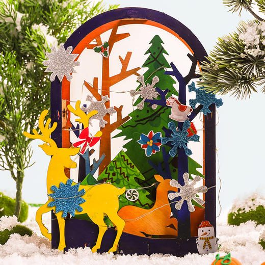 【2025年圣诞】绿野迷踪（带灯串）-圣诞木质立体摆件   大头鱼的圣诞套盒   商品图8