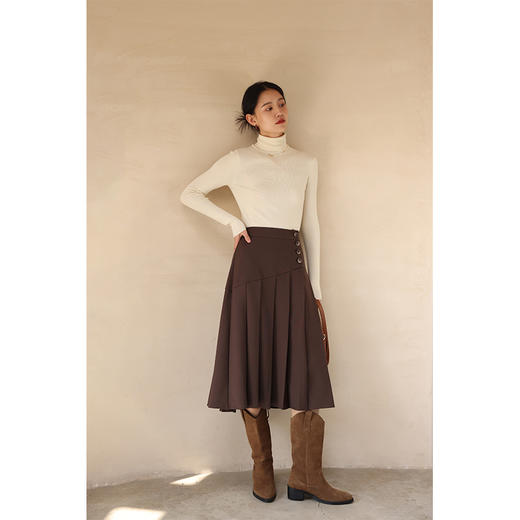 HeyDress美拉德半身裙法式复古不对称设计感高腰半裙a字裙子 商品图1