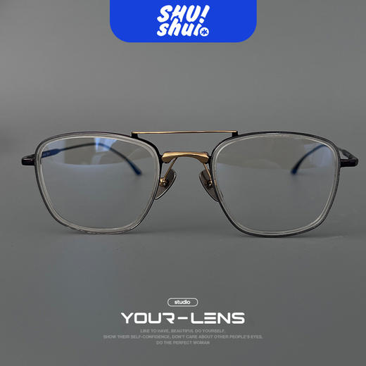 冲上云霄！设计师款出口品质飞行员双梁纯钛金胶精品眼镜框 搭配变色片或太阳镜片更酷炫 商品图1