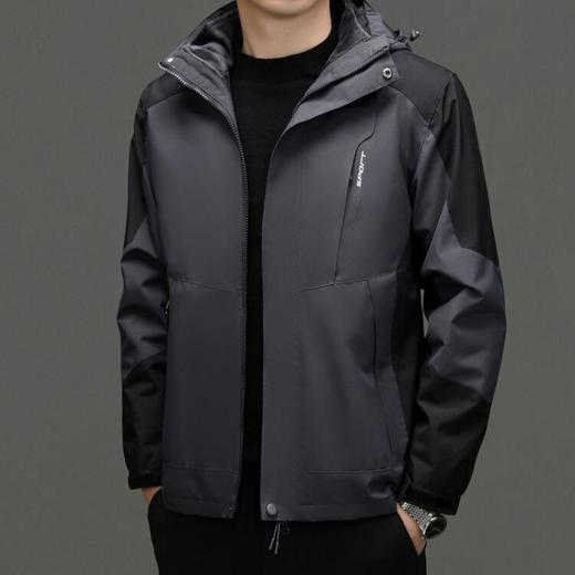 秋冬季新款夹克男时尚百搭三合一冲锋衣可拆卸内胆外套男上衣 商品图3