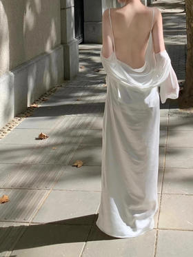 ranyepersonal｜dress SET  吊带露背平肩袖套两件式连衣裙 [ BODY23DR02- 黑0 / 白1 / 粉2  ]