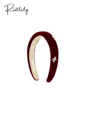 1F【Riotlily艾特里里】Riotlily/艾特里里新年系列发饰厚发箍显高颅顶新款女红色复古