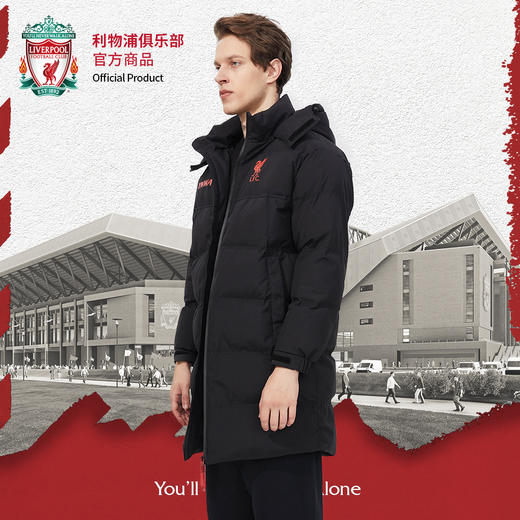 利物浦俱乐部官方商品丨队徽棉服长款连帽冬季保暖休闲球迷必备 商品图1