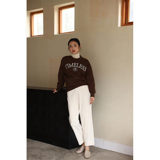 HeyDress加绒雪尼尔休闲裤女冬季高腰宽松显瘦阔腿裤保暖九分裤子 商品图1