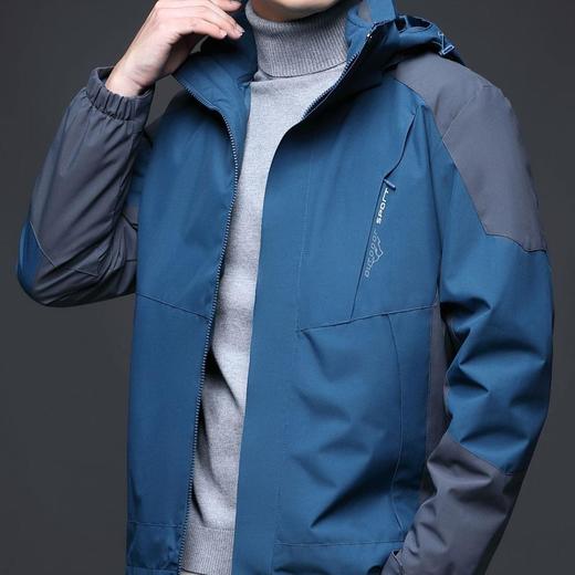 秋冬季新款夹克男时尚百搭三合一冲锋衣可拆卸内胆外套男上衣 商品图2