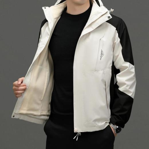 秋冬季新款夹克男时尚百搭三合一冲锋衣可拆卸内胆外套男上衣 商品图2