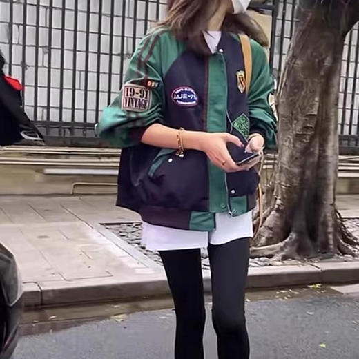 裁缝学苑AS153复古撞色拼接棒球服纸样女装外套短款开衫夹克上衣版型 商品图2