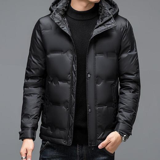 灰鸭绒羽绒服男士秋冬季新款简约百搭面包服潮流休闲时尚保暖外套 商品图3