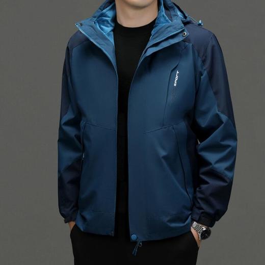 秋冬季新款夹克男时尚百搭三合一冲锋衣可拆卸内胆外套男上衣 商品图0