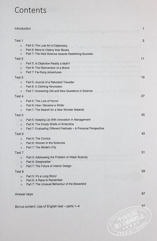 【中商原版】Reading CPE Eight practice tests Cambridge C2 Proficiency 阅读提升剑桥CPE考试C2等级8套模拟练习测试 2021 商品图4