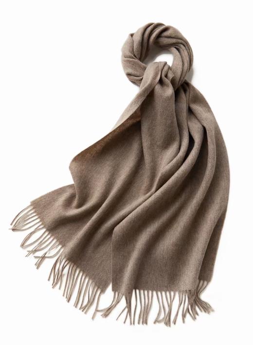 羊毛围巾纯色围巾女百搭秋冬围脖加厚保暖披肩简约流苏红围巾 商品图11