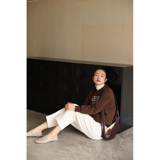 HeyDress加绒雪尼尔休闲裤女冬季高腰宽松显瘦阔腿裤保暖九分裤子 商品图3