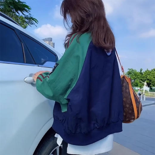 裁缝学苑AS153复古撞色拼接棒球服纸样女装外套短款开衫夹克上衣版型 商品图3
