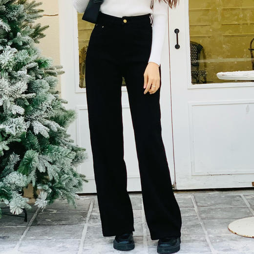 【百图lulu定制】【芦笋裤】加厚北极绒 百搭 柔软厚实 直筒牛仔裤 商品图4