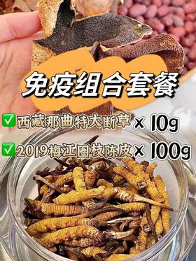【免疫组合】特大断草10g+2019新会梅江陈皮100g