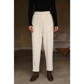 HeyDress加绒雪尼尔休闲裤女冬季高腰宽松显瘦阔腿裤保暖九分裤子