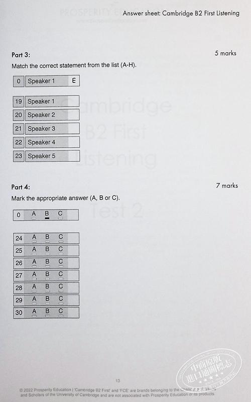 【中商原版】Listening B2 Six practice tests for the Cambridge B2 First 听力提升 剑桥FCE考试B2等级6套模拟测试练习2022 商品图7