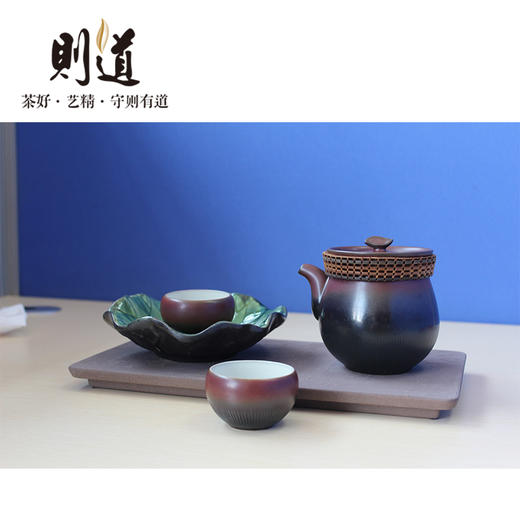 【则道】陶朴茶具 茶杯（黑红） 商品图3
