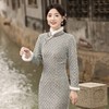 JN-401冬季加绒加毛加厚侧八扣长款旗袍文艺复古中国风气质女款旗袍 商品缩略图4