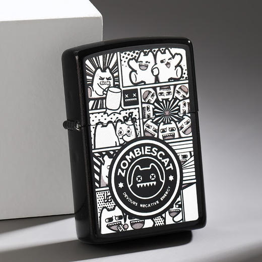 ZIPPO  打火机  煤油打火机  魔鬼猫-镀银表情猫套装 商品图3