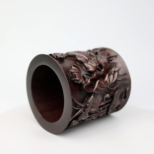 荷蟹/和谐°黑檀笔筒 商品图4